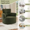 360° Swivel Barrel Chair with Adjustable Headrest - Plush Upholstered Accent Chair for Living Room, Office & Bedroom - 4 of 4