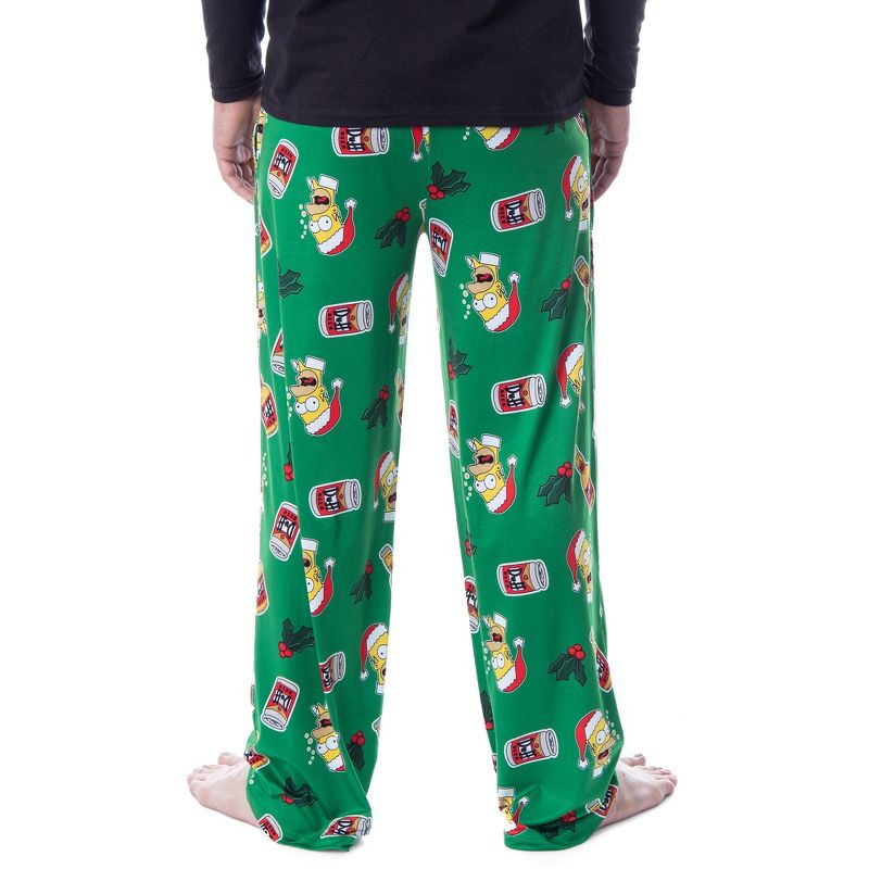 The Simpsons Mens' Christmas Homer Duff Beer and Holly Sleep Pajama Pants, 2 of 6