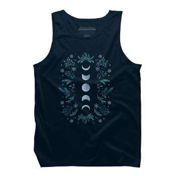 Men's Design By Humans Moonlight Garden - Teal Snow By EpisodicDrawing Tank Top