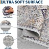 Floral Print Rugs for Living Room Bedroom Vintage Trellis Accent Rug Soft Foldable Washable Indoor Rug - 4 of 4