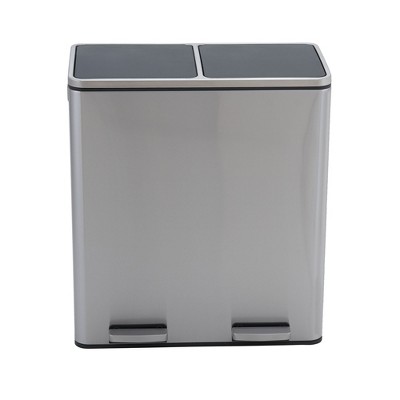 Fingerprint Resistant Stainless Steel Dual Compartment Pedal Trash Can