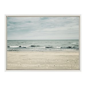 Kate and Laurel Sylvie Beach 2 Framed Canvas by Emiko and Mark Franzen of F2Images, 18x24, White - 1 of 4