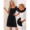 Allegra K Women's Sweetheart Neckline Short Sleeve Work A-Line Dress - 2 of 4