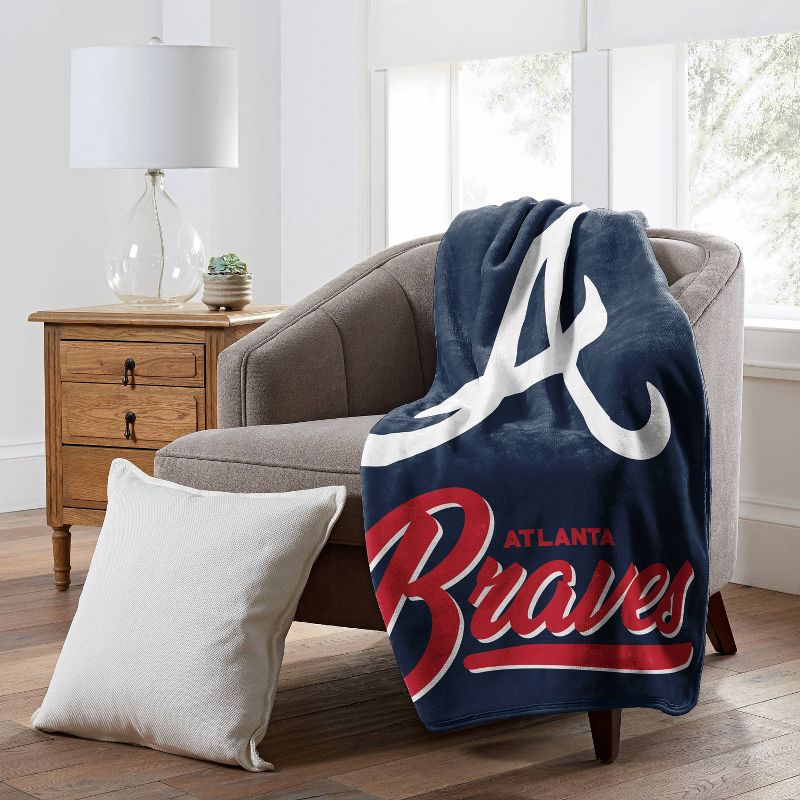 MLB Atlanta Braves 50 x 60 Raschel Throw Blanket, 2 of 4