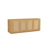 Runesay 64" Modern Wood TV Stand with Rattan Doors for Living Room, Bedroom, or Entryway, Natural - 2 of 4