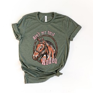 Simply Sage Market Women's Ain't My First Rodeo Horse Short Sleeve Graphic Tee - 1 of 3