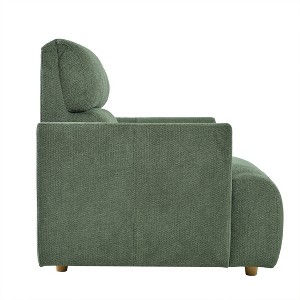 Gulches Oversized Accent Chair with Storage Ottoman, Dark Green Snowflake Velvet Wide Lounge Chair - 1 of 4