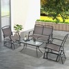 Tangkula Patio Swing Glider Chairs Set of 2 Outdoor Metal Glider Armchairs Garden Poolside - 2 of 4