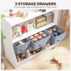 SUGIFT Kids Storage Organizer Shelf with Book Rack and Fabric Bins, Wooden Toy Organizer with Vertical Canvas Slots and Drawers - 4 of 4