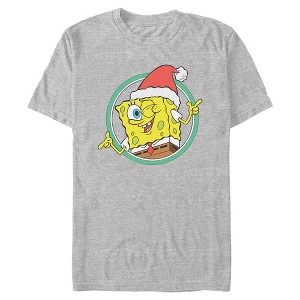 Mens SpongeBob SquarePants Cool Santa Pose T Shirt - 1 of 4