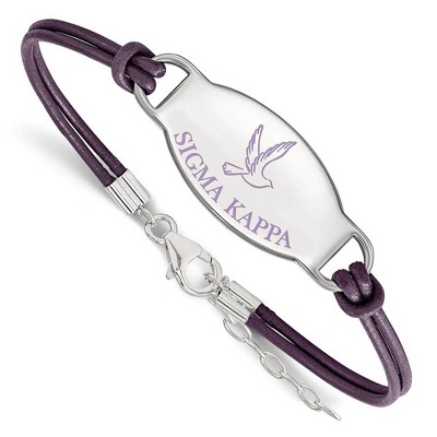 Black Bow Jewelry Sterling Silver Sigma Kappa Greek Life Strand Bracelet 7 Inch