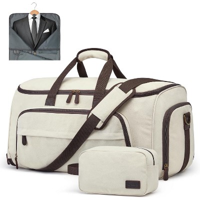 Convertible 2-in-1 Carry On Garment Duffle Bag, Hanging Suitcase with Toiletry Bag for Men Women