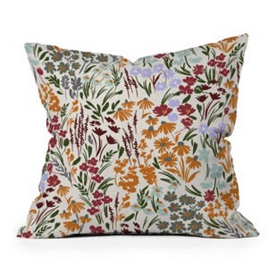 Deny Designs Marta Barragan Camarasa Spring Flowery Meadow Square Outdoor Throw Pillow - 1 of 4