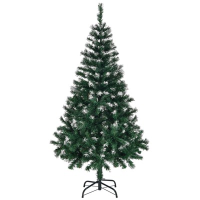 4FT Artificial Christmas Tree with 300 Snow Tips, Dense Realistic Xmas Tree for Indoor Outdoor Use with Metal Stand, Green