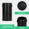 17 Gallon/65 Liter Open Top Trash Can, Stainless Steel Kitchen Garbage Can, Commercial Round Rubbish Bin, Waste Container for Restaurant Hotel - 3 of 4