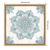 Amanti Art Mandala Morning V Blue and Gray by Anne Tavoletti Canvas Wall Art Print Framed 16-in. x 16-in. - 4 of 4