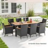 Costway 9 PCS Outdoor Dining Set with Acacia Wood Tabletop, Umbrella Hole, Seat Cushions - 4 of 4