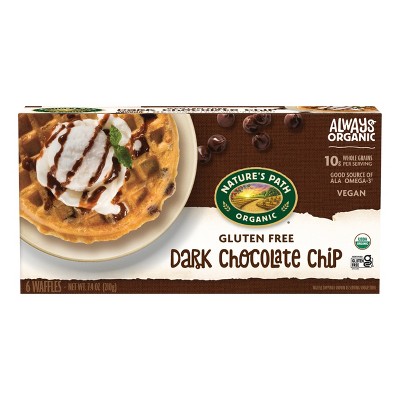 Nature's Path Gluten Free Organic Vegan Dark Chocolate Chip Frozen Waffles - 7.4oz/6ct