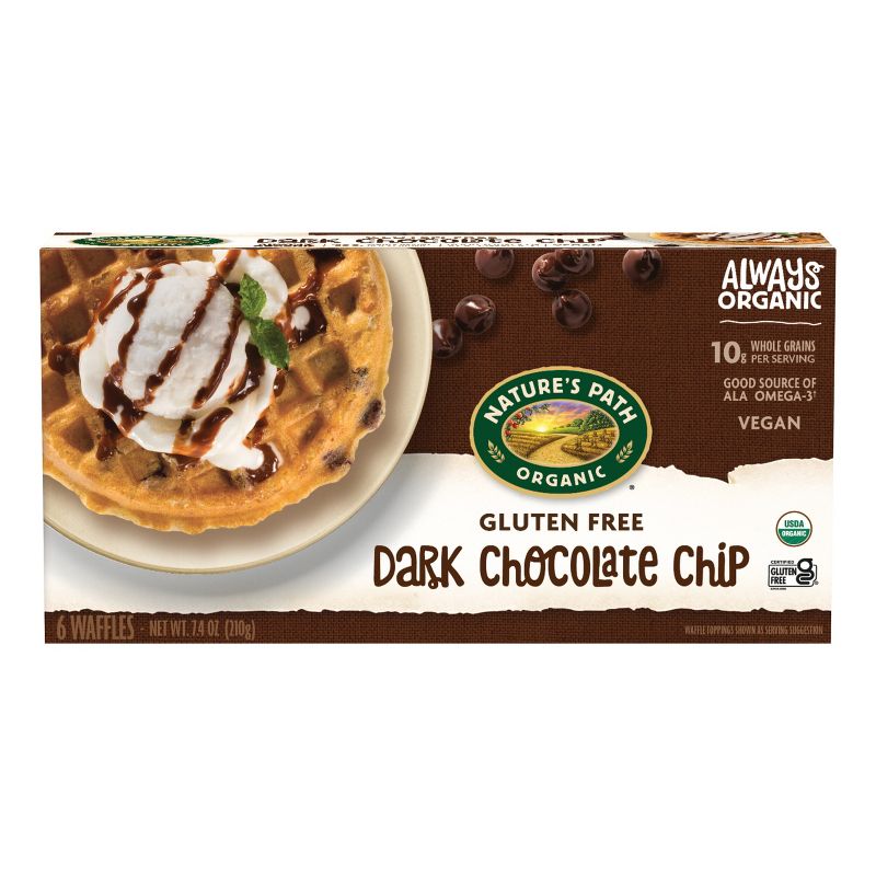 Nature&#39;s Path Gluten Free Organic Vegan Dark Chocolate Chip Frozen Waffles - 7.4oz/6ct, 1 of 5