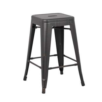 Set of 2 24" Industrial Backless Metal Barstools - AC Pacific