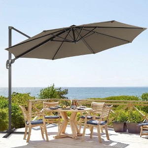 Sonkuki Outdoor 11FT Round Offset Patio Cantilever Aluminum Umbrella - 1 of 4