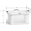 Redmon Comfort Grip Clothes Basket, Plastic Laundry Storage w/ 3 Handles, White - 2 of 3