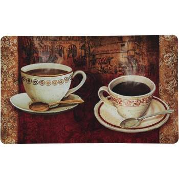 J&V TEXTILES 18" X 30" Cushioned Kitchen Floor Standing Mat (French Coffee)