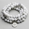 Hachikiko Frosted Tiger Eye Stone Bracelet 108 Beads with Lotus Charm - Unisex Anti-Radiation Mala Beads Necklace - 2 of 4