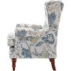 Erommy Upholstered Accent Chair, Floral Print Fabric Armchair,blue : Target