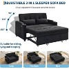 Corduroy Convertible Futon Sofa Bed, 3-in-1 Sleeper Loveseat with Pull-Out Bed, Adjustable Backrest & Charging Ports for Living Room Guest Room - 3 of 4