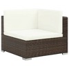 vidaXL Outdoor Patio Lounge Set- 7 Piece, Brown Poly Rattan, Weather-Resistant, Easy Maintenance, Comfortable- Includes 4 Sofas, Table, 2 Ottomans - 3 of 4