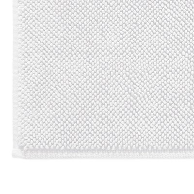 Luxurious White 100% Cotton Reversible Bath Rug
