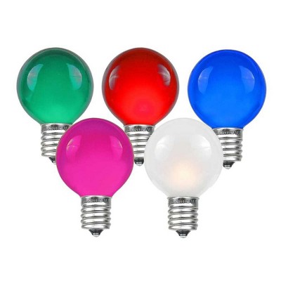 25 Feet Multicolored Globe Outdoor Patio String Lights with Green Wire
