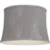 Springcrest 14" Top x 16" Bottom x 11" High x 11" Slant Lamp Shade Replacement Medium Treble Gray Drum Round Modern Fabric Softback Washer Harp Finial - 3 of 4