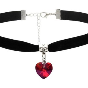 Attop Women's black necklace, heart necklace, adjustable velvet necklace, Halloween role play party - 1 of 4