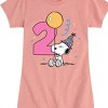 Girls' - Peanuts - Snoopy Birthday Another Year Cooler Fitted Short Sleeve Graphic T-Shirt - 2 of 4