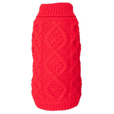 The Worthy Dog Chunky Knit Turtleneck Pullover Sweater - Red - Xs : Target