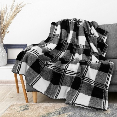 Black and discount white buffalo throw