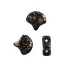 John Bead Matubo 50g Czech Glass 7.5mm Jet Gold Splash Ginko Leaf Beads - 2 of 2
