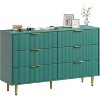 Fluted Dresser for Bedroom with 3 Drawers, Wooden Chest of Drawers with Metal Handle & Feet, Black Dresser for Living Room, Hallway, Bedroom - 3 of 4