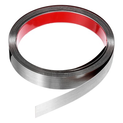 Unique Bargains Self-Adhesive Stainless Steel Mirror Finish Peel and Stick Wall Trim