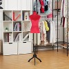 FDW Female Mannequin 53-67 Inch Adjustable Mannequin Torso Dress Form with Realistic Female Body Shape & Stand Wood Base - 2 of 4