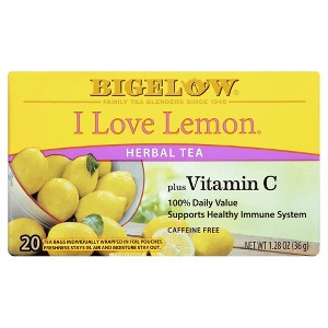 Bigelow I Love Lemon with Vitamin C Herbal Tea, 20 Count, 1.28 oz (Pack of 2) - 1 of 4