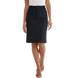 Jessica London Women's Plus Size True Fit Stretch Denim Short Skirt - 1 of 4