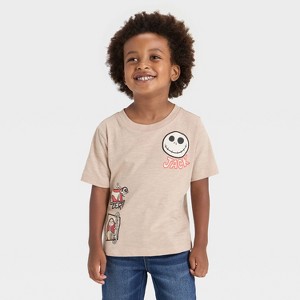 Toddler Boys' The Nightmare Before Christmas Short Sleeve Graphic T-Shirt - Beige - 1 of 4