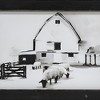Slickblue Grazing Sheep Framed Print – Black and White Watercolor Style Farmhouse Art, Distressed Black Wooden Frame - 3 of 3