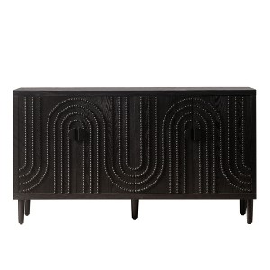 NicBex Sideboard Cabinet with Storage Modern Minimalist Freestanding Buffet Cabinet with 4 Doors for Kitchen,Living Room,Black - 1 of 4
