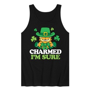 Men's - Garfield - Charmed I'm Sure St. Patrick's Day Graphic Tank Top - 1 of 3