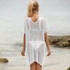 Womens Swimsuits Cover Up Lace Up Knit Beach Cover Up Dress - 2 of 3