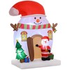Outsunny 7.5FT Christmas Inflatable Snowman House with Santa Claus and Xmas Tree, Blow Up Christmas Decorations with LED Lights for Indoor, Outdoor - 4 of 4